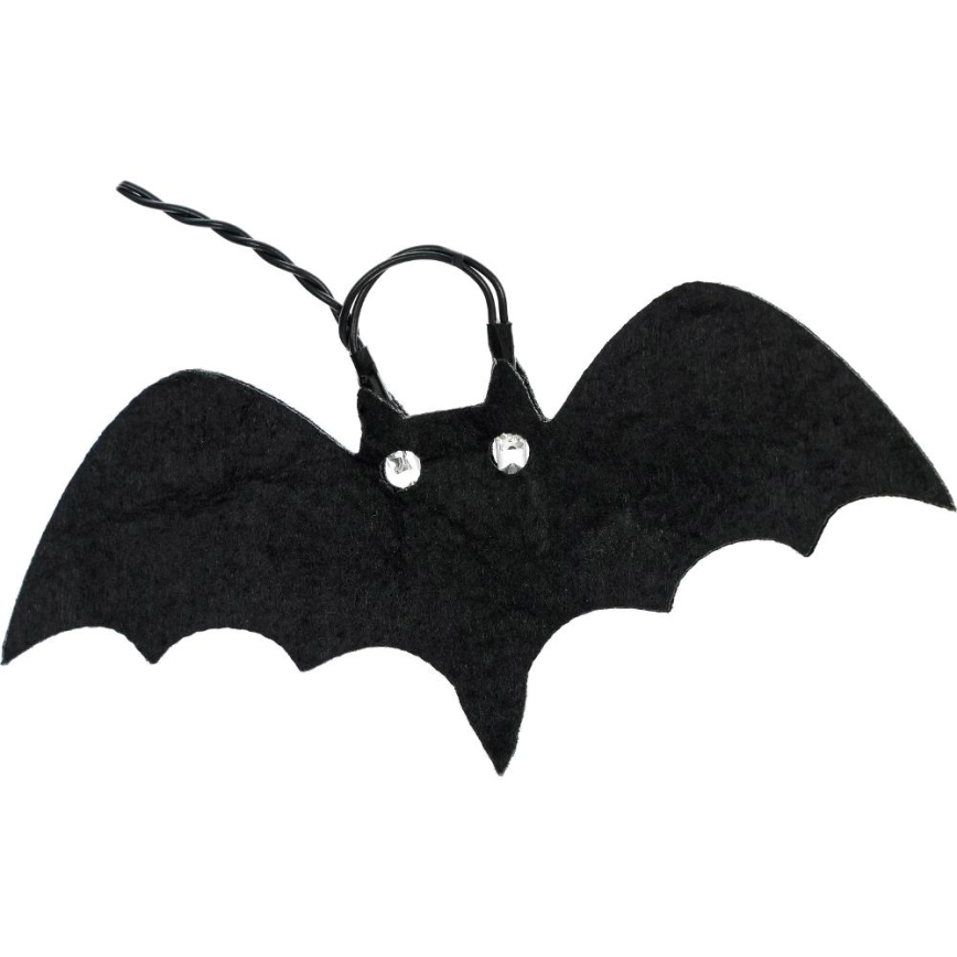 Guirlande décorative HALLOWEEN 10xLED/2xAA/blanc chaud 1,3m chauves-souris