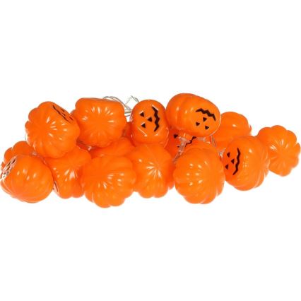 Guirlande décorative HALLOWEEN 20xLED/3xAA/blanc chaud 3,3m citrouilles