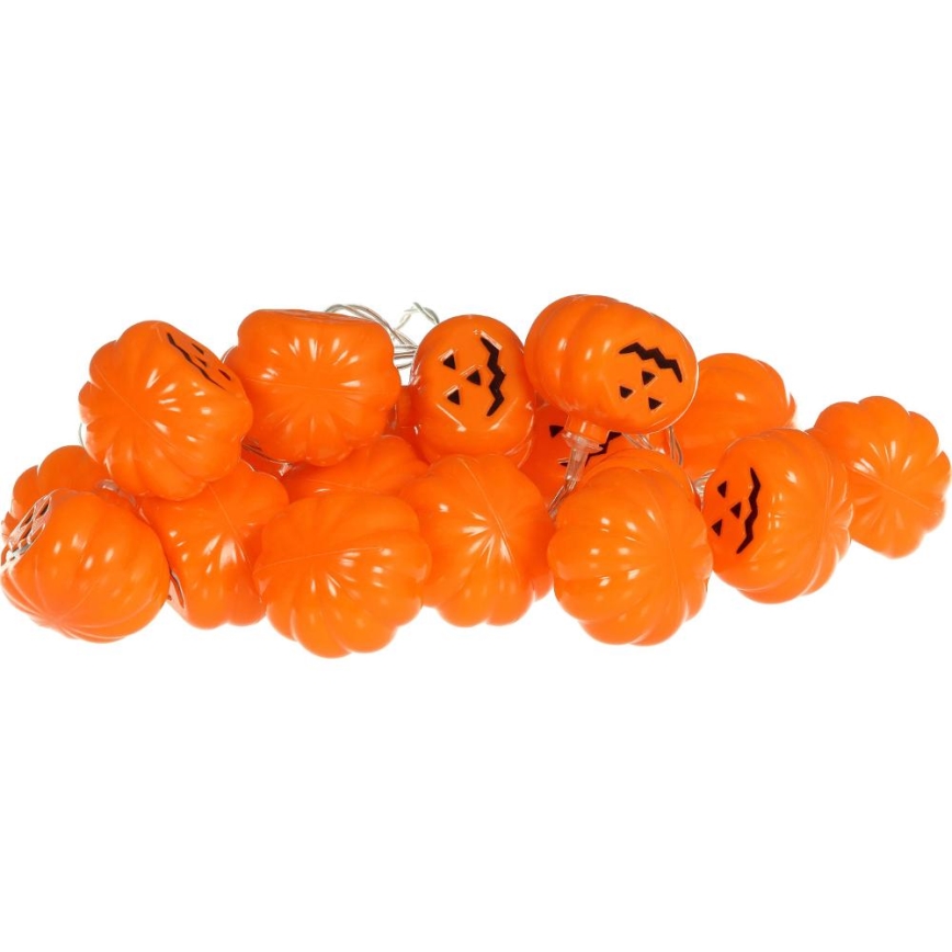 Guirlande décorative HALLOWEEN 20xLED/3xAA/blanc chaud 3,3m citrouilles