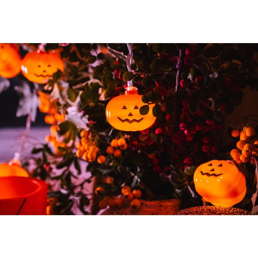 Guirlande décorative HALLOWEEN 20xLED/3xAA/blanc chaud 3,3m citrouilles