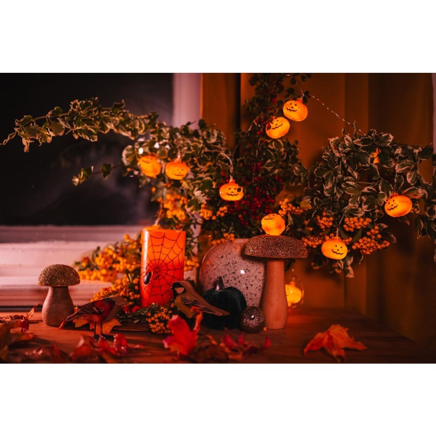 Guirlande décorative HALLOWEEN 20xLED/3xAA/blanc chaud 3,3m citrouilles