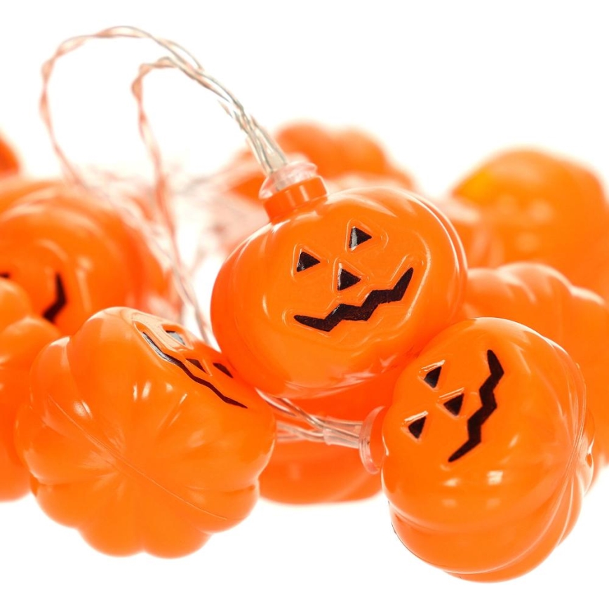 Guirlande décorative HALLOWEEN 20xLED/3xAA/blanc chaud 3,3m citrouilles