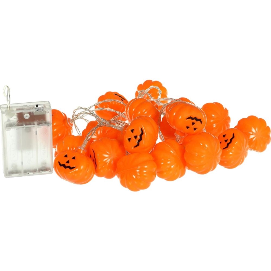 Guirlande décorative HALLOWEEN 20xLED/3xAA/blanc chaud 3,3m citrouilles
