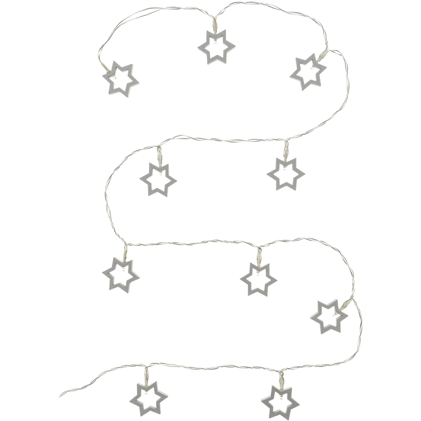 Guirlande décorative LED 10xLED/2xAA 1,8m blanc chaud