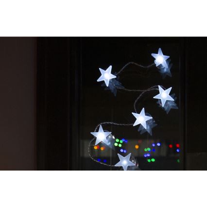 Guirlande LED décorative avec ventouses 10xLED/2xAA 1,8 m blanc froid