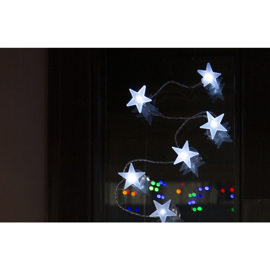 Guirlande LED décorative avec ventouses 10xLED/2xAA 1,8 m blanc froid