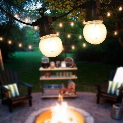 Guirlande décorative LED d'extérieur GIRLANDA G45, 10 douilles E27, 230 V, 8 m, IP44, blanc chaud