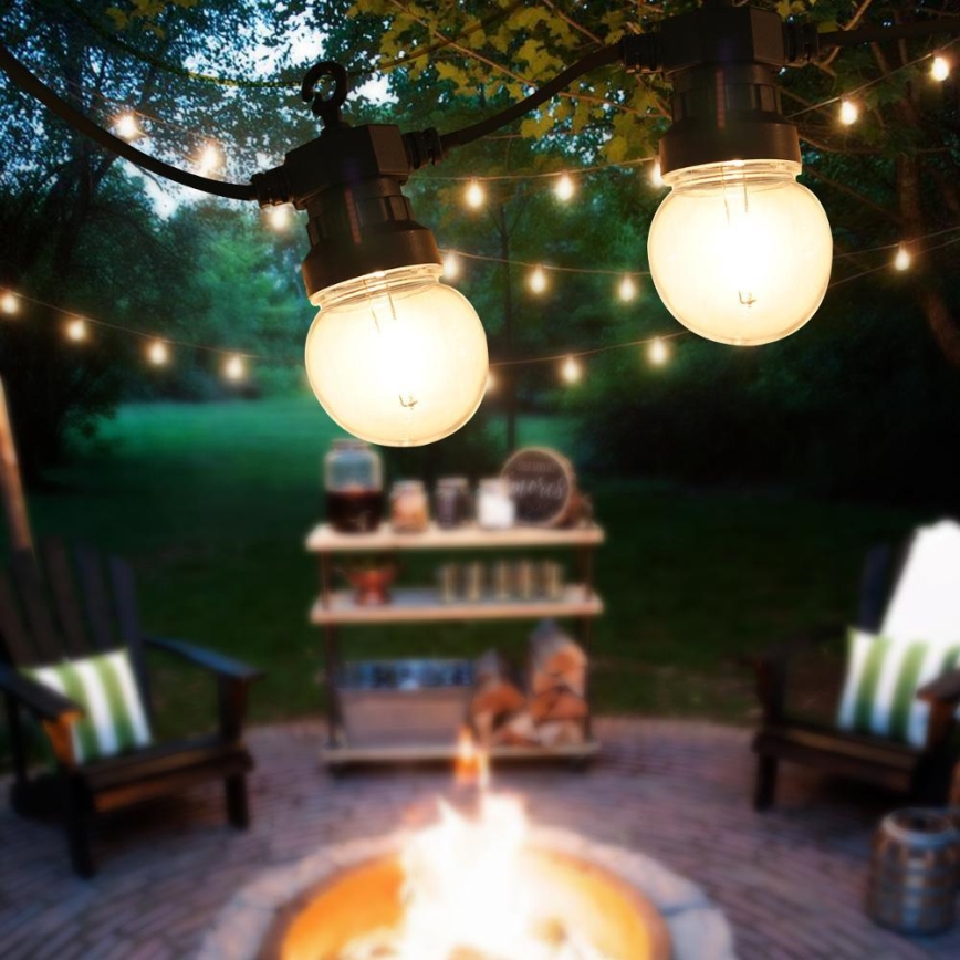 Guirlande décorative LED d'extérieur GIRLANDA G45, 10 douilles E27, 230 V, 8 m, IP44, blanc chaud