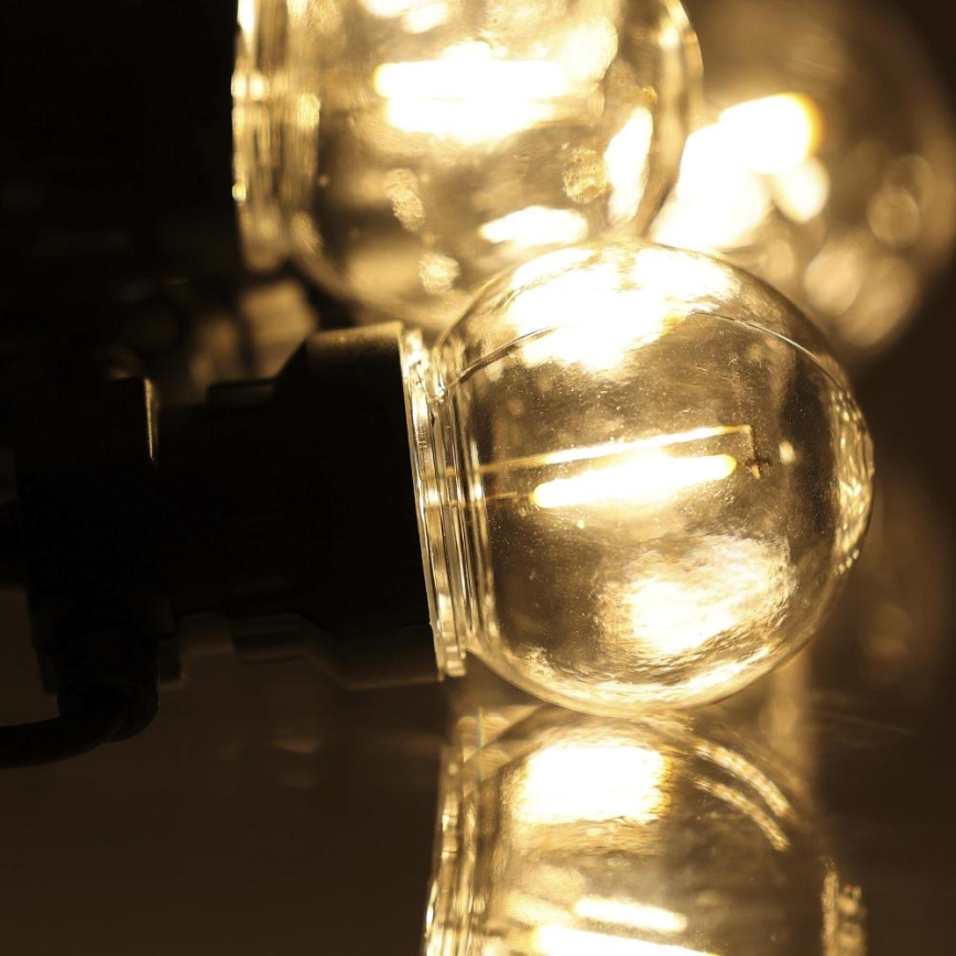 Guirlande décorative LED d'extérieur GIRLANDA G45, 10 douilles E27, 230 V, 8 m, IP44, blanc chaud