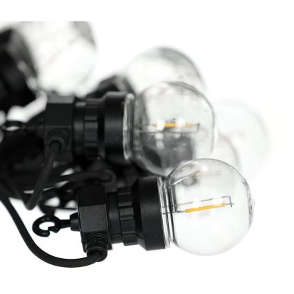 Guirlande décorative LED d'extérieur GIRLANDA G45, 10 douilles E27, 230 V, 8 m, IP44, blanc chaud