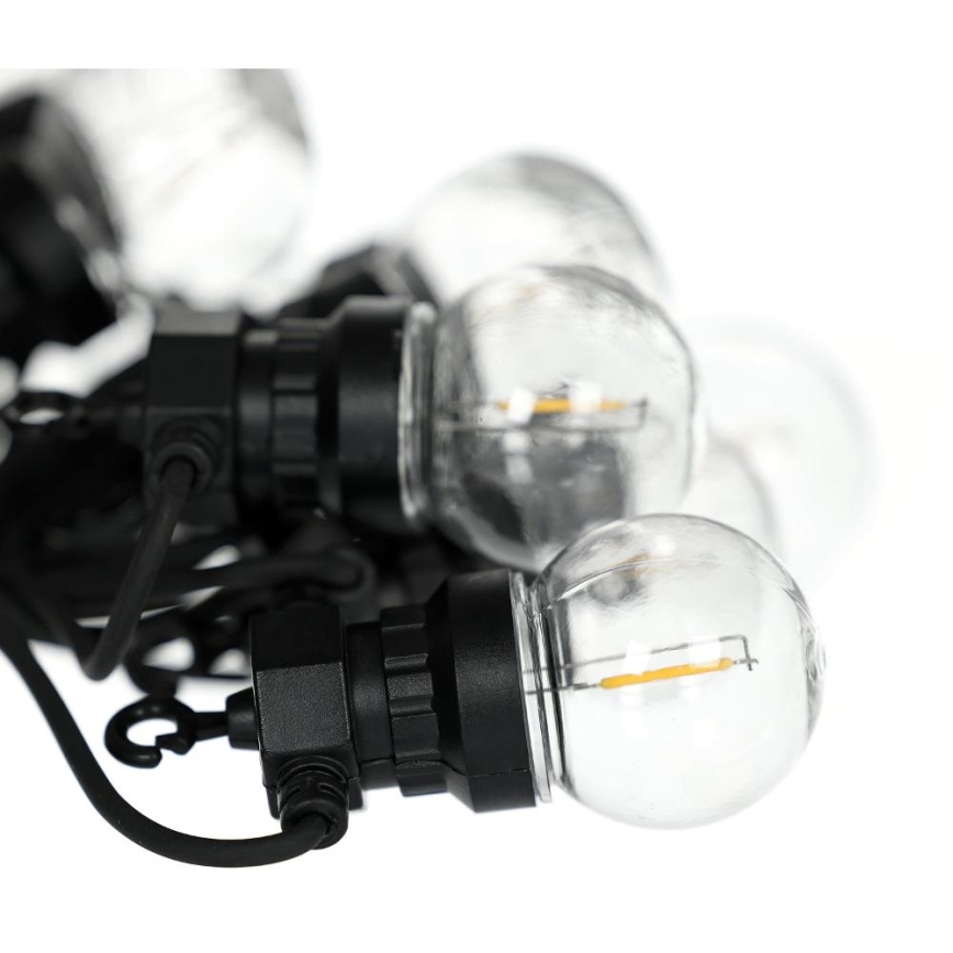 Guirlande décorative LED d'extérieur GIRLANDA G45, 10 douilles E27, 230 V, 8 m, IP44, blanc chaud