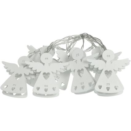 Guirlande lumineuse LED 10 LED – alimentation 2×AA – blanc chaud – 2 m – anges