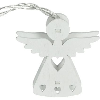 Guirlande lumineuse LED 10 LED – alimentation 2×AA – blanc chaud – 2 m – anges