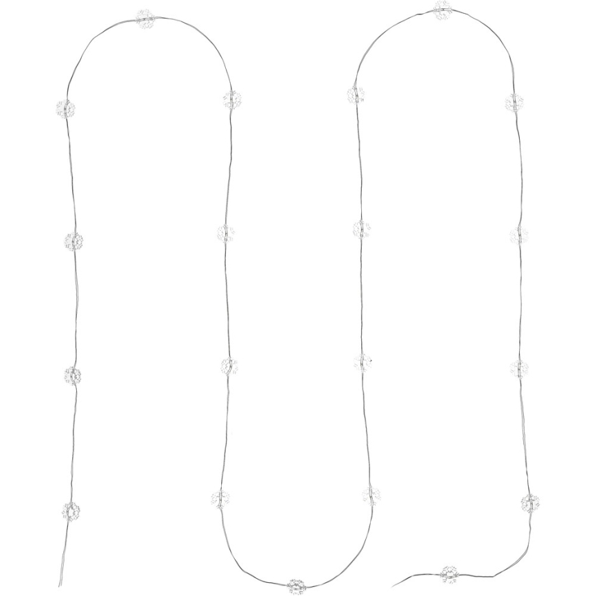 Guirlande LED 20 LED / 2 piles AA, 2,3 m, blanc froid