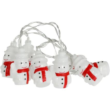 Guirlande LED 20xLED/3xAA/blanc chaud 3,3m bonhommes de neige