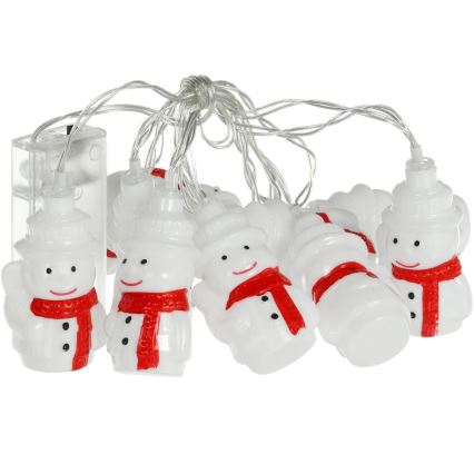Guirlande LED 20xLED/3xAA/blanc chaud 3,3m bonhommes de neige