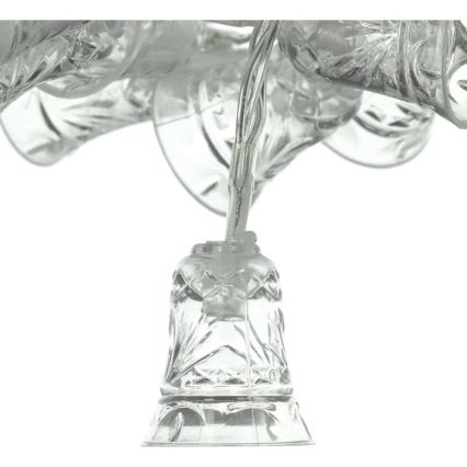 Guirlande LED 20 LED, alimentation 3x piles AA, blanc chaud, 2,2 m, petites clochettes décoratives