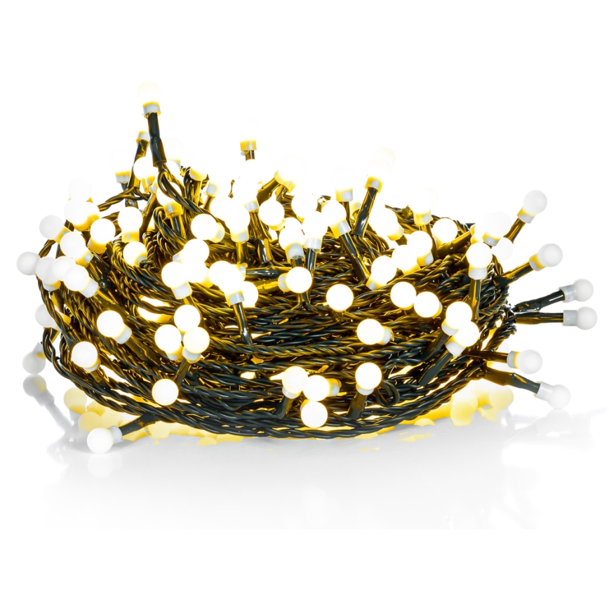 Guirlande LED d'extérieur 100 LED, 8 fonctions, 15 m, IP44, blanc chaud