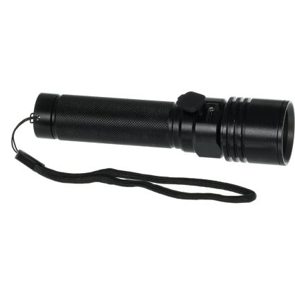 LED Lampe torche rechargeable en aluminium LED/3W/2000 mAh IPX4 noire