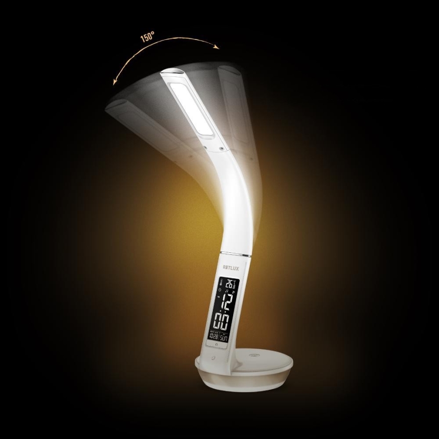 Lampe de table à intensité variable avec charge sans fil Qi 5W et écran LED/6W/230V 3000/4000/6000K blanc