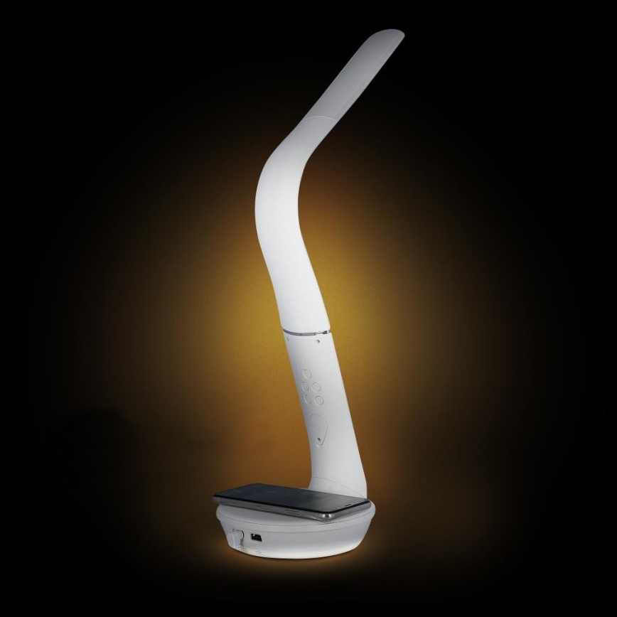 Lampe de table à intensité variable avec charge sans fil Qi 5W et écran LED/6W/230V 3000/4000/6000K blanc