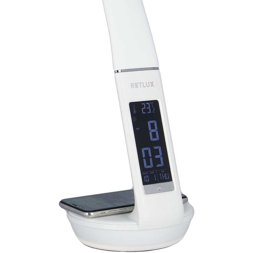 Lampe de table à intensité variable avec charge sans fil Qi 5W et écran LED/6W/230V 3000/4000/6000K blanc