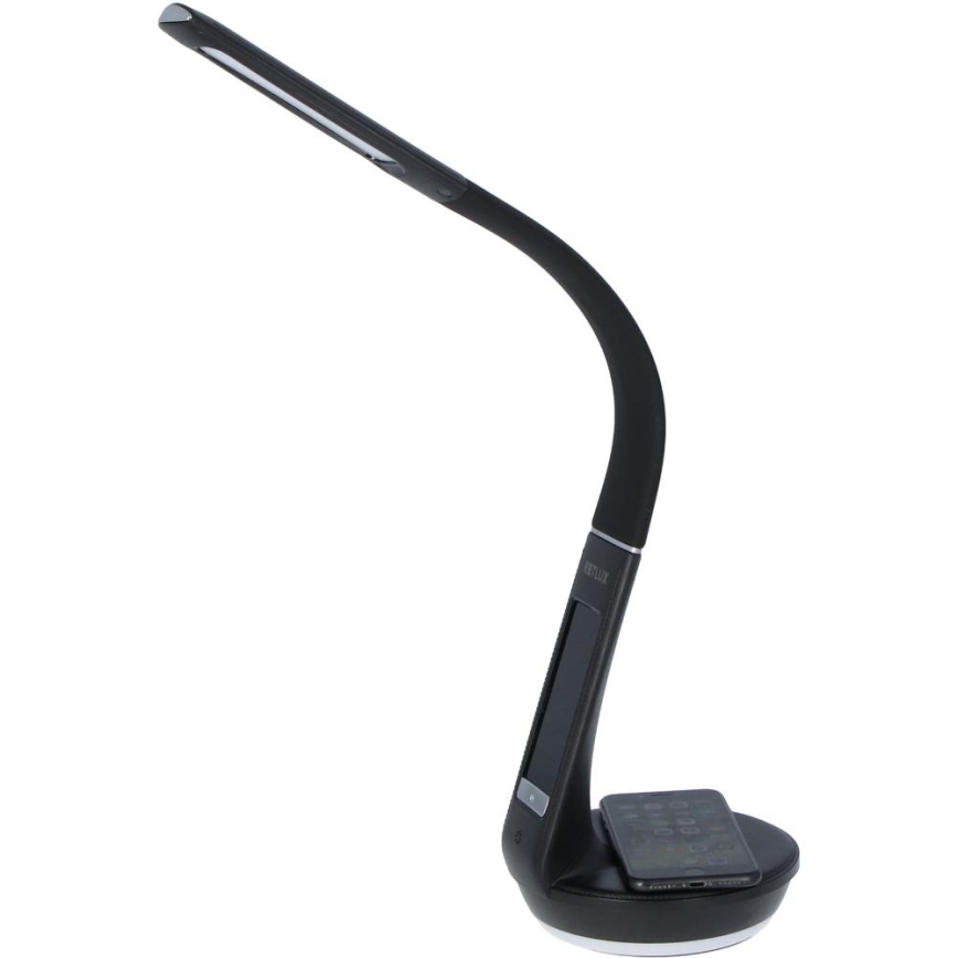 Lampe de table à intensité variable avec charge sans fil Qi 5W et écran LED/6W/230V 3000/4000/6000K noir