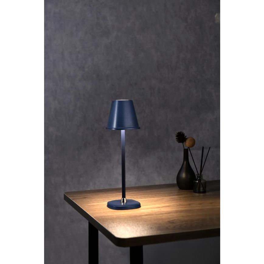 Lampe de table à intensité variable rechargeable LED/3W/1800 mAh bleu foncé