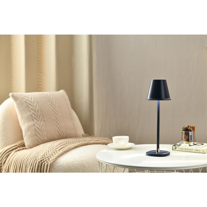 Lampe de table à intensité variable rechargeable LED/3W/1800 mAh bleu foncé