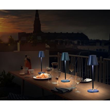 Lampe de table à intensité variable rechargeable LED/3W/1800 mAh bleu foncé