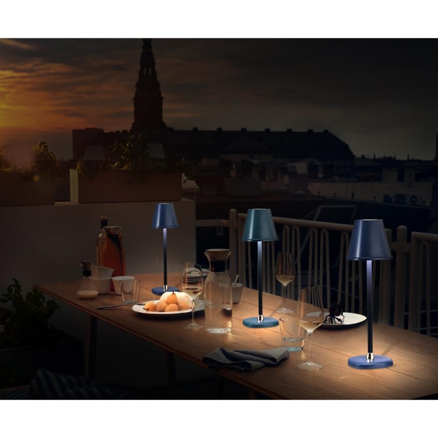 Lampe de table à intensité variable rechargeable LED/3W/1800 mAh bleu foncé
