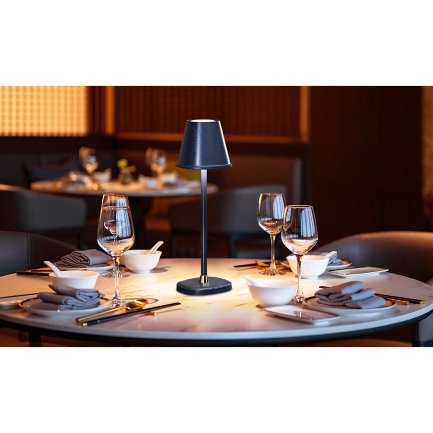 Lampe de table à intensité variable rechargeable LED/3W/1800 mAh bleu foncé