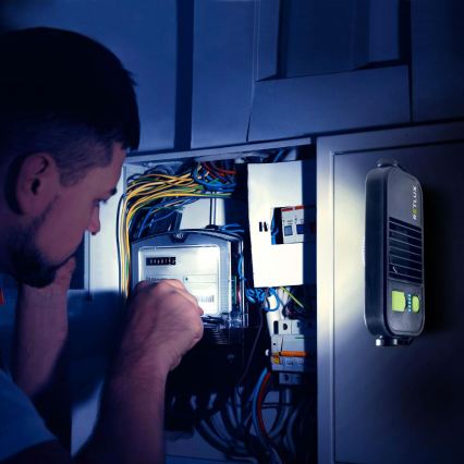 Lampe de travail LED avec fonction powerbank, 4400 mAh, IP44, jaune/noir