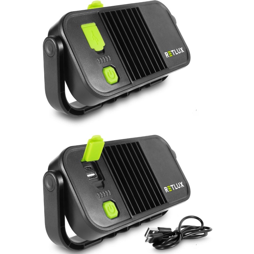 Lampe de travail LED avec fonction powerbank, 4400 mAh, IP44, jaune/noir