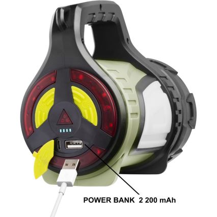 Lampe LED d'extérieur rechargeable et dimmable avec fonction powerbank LED/21W/4400 mAh IP44