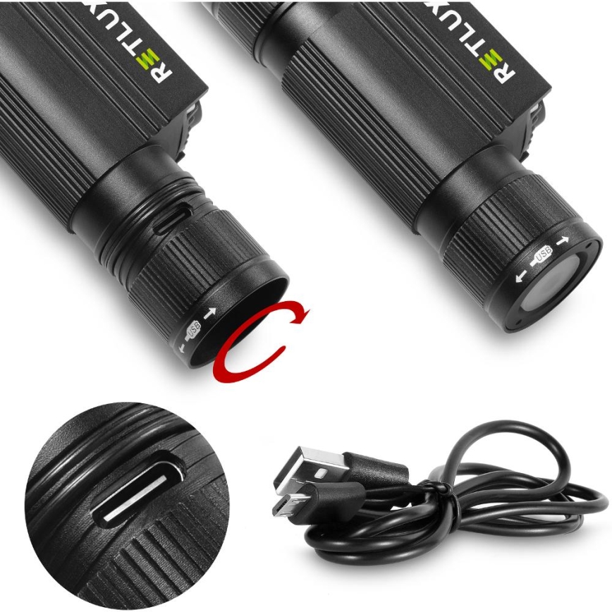 Lampe frontale rechargeable en aluminium LED/2600 mAh IP66