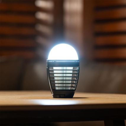 Retlux - Lampe LED portable rechargeable avec piège à insectes LED/5W/1800 mAh IP44 noire