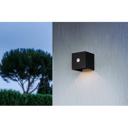 Applique murale solaire LED avec capteur LED/1W/3,7V 1200 mAh IP44 noir