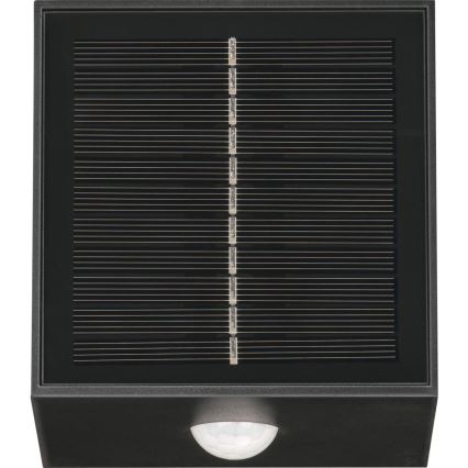 Applique murale solaire LED avec capteur LED/1W/3,7V 1200 mAh IP44 noir