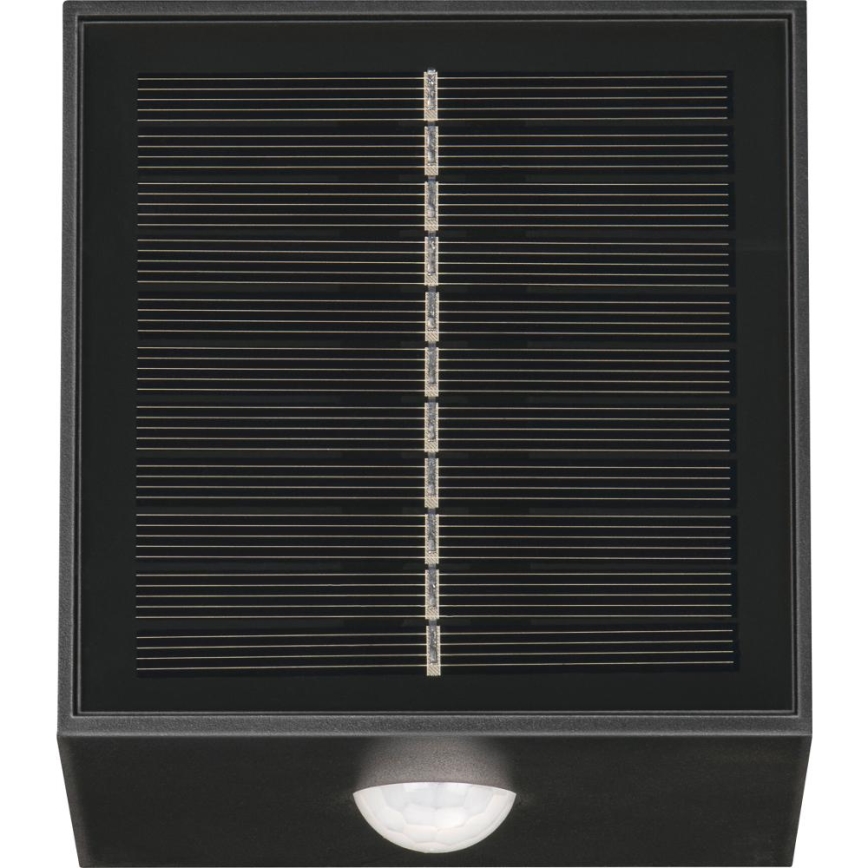 Applique murale solaire LED avec capteur LED/1W/3,7V 1200 mAh IP44 noir