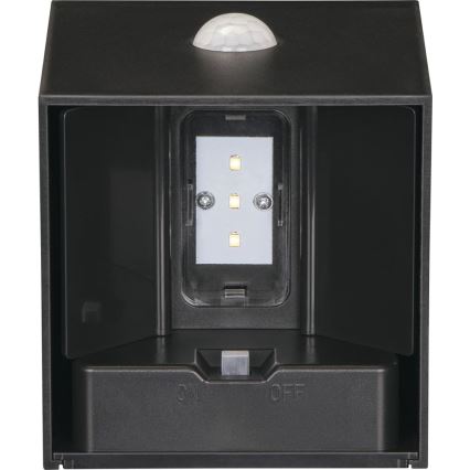 Applique murale solaire LED avec capteur LED/1W/3,7V 1200 mAh IP44 noir