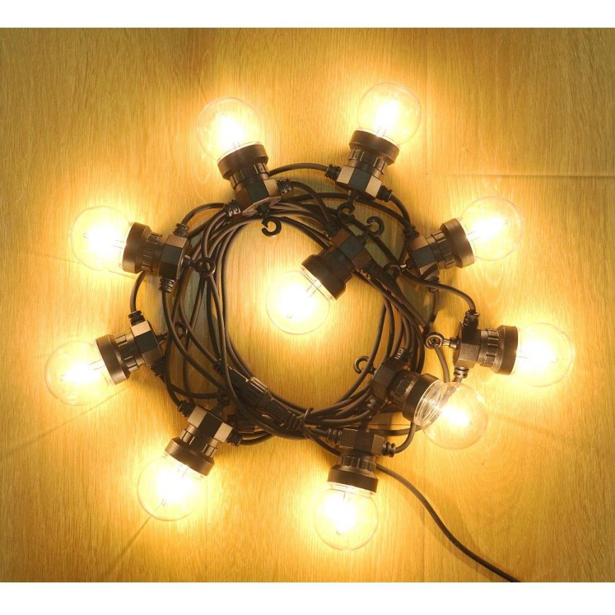LED guirlande décorative d'extérieur GIRLANDA G45 10xE27/230V 8m IP44 blanc chaud