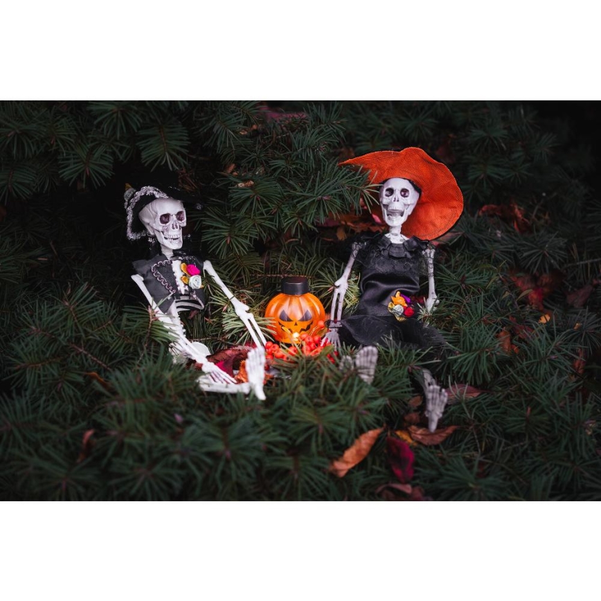 LOT 6x Décoration HALLOWEEN LED/1xCR2032/blanc chaud citrouilles