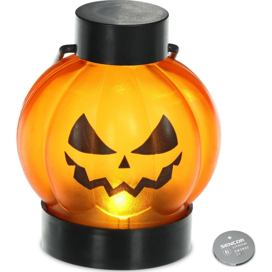 LOT 6x Décoration HALLOWEEN LED/1xCR2032/blanc chaud citrouilles