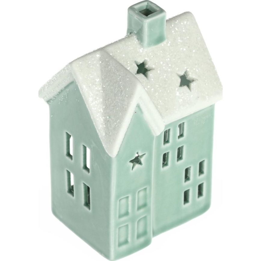Maison de bougies en porcelaine 11,1 cm menthe