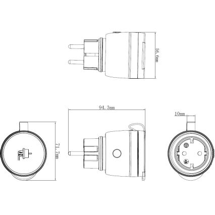 Prise connectée extérieure 3680W/230V/Type F SCHUKO/16A Wi-Fi IP44