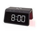 Réveil avec écran LCD et chargeur sans fil 15W/5V 1xCR2032 noir