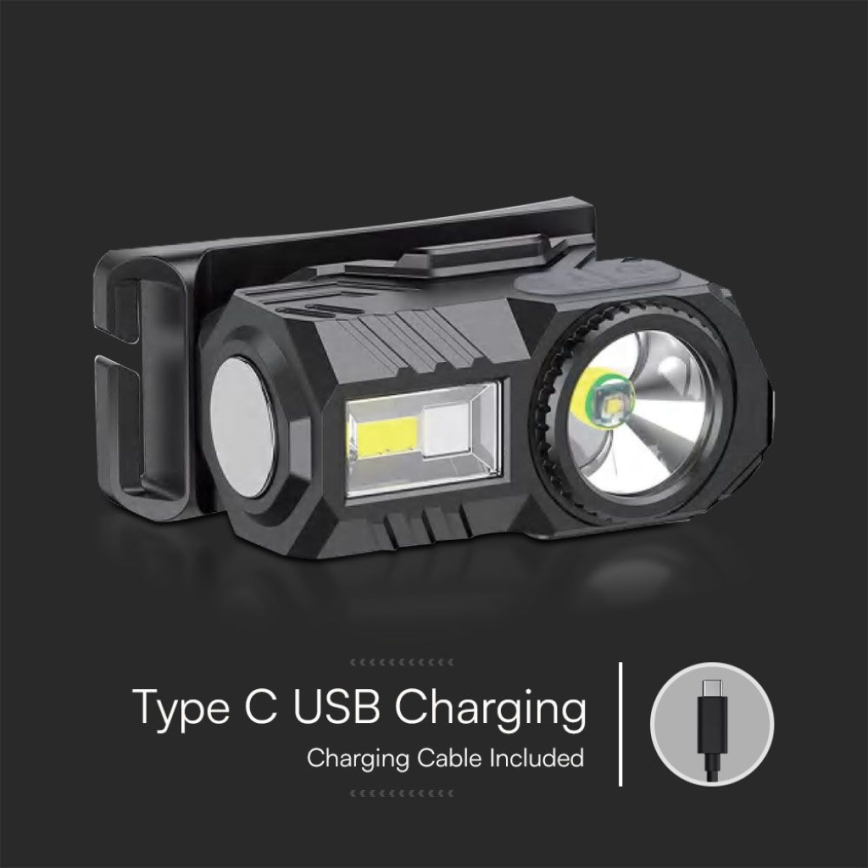 RGBW Lampe frontale rechargeable à intensité variable USB LED/3W/5V IP43 190 lm 24 h