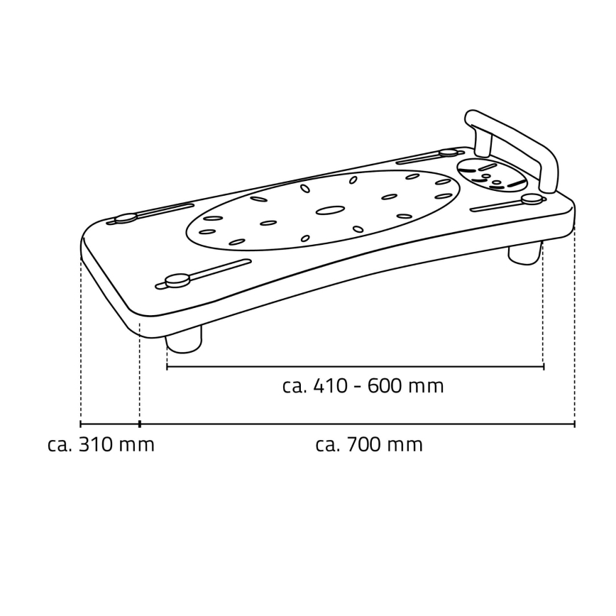Ridder - Siège pour baignoire avec poignée 31 x 70 cm, blanc