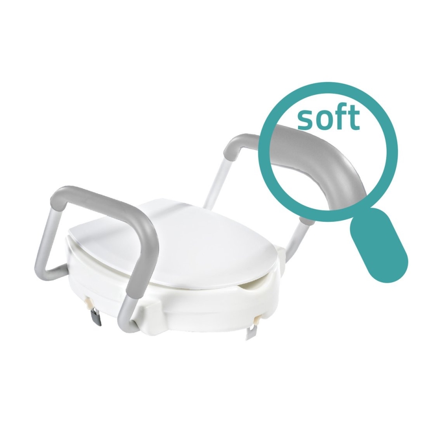 Ridder - Siège WC rehaussé avec poignées, blanc